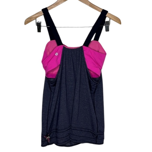Lululemon Run Back on Track Pink Navy Tank Women Size 6 - Picture 2 of 5